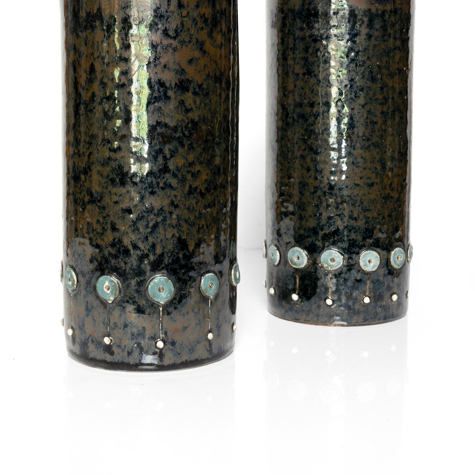 Sylvia Leuchovius Pair of Vases Rorstrand, Scandinavian Modern, Sweden In Good Condition For Sale In New York, NY