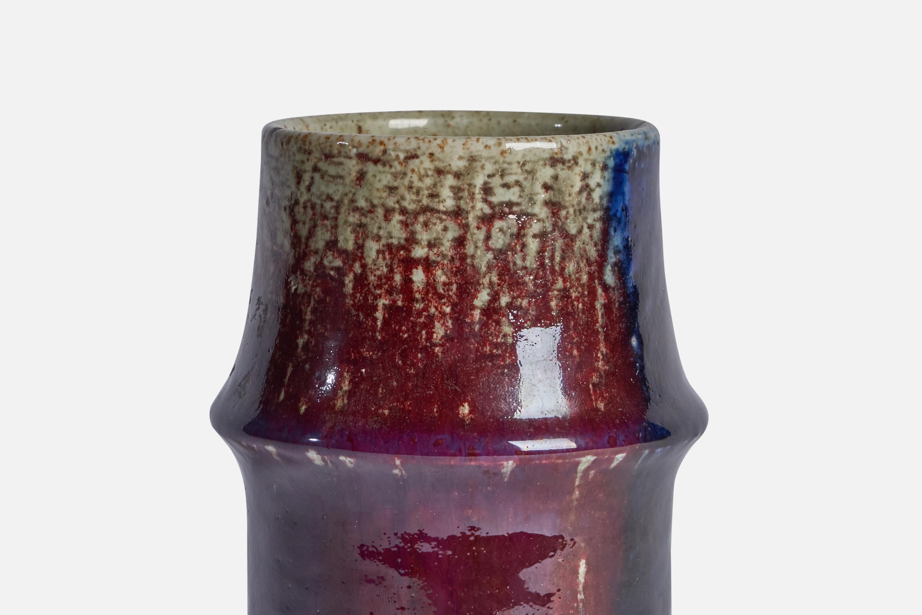 Mid-Century Modern Sylvia Leuchovius, Vase, Glazed Stoneware, Rörstrands, 1976 For Sale