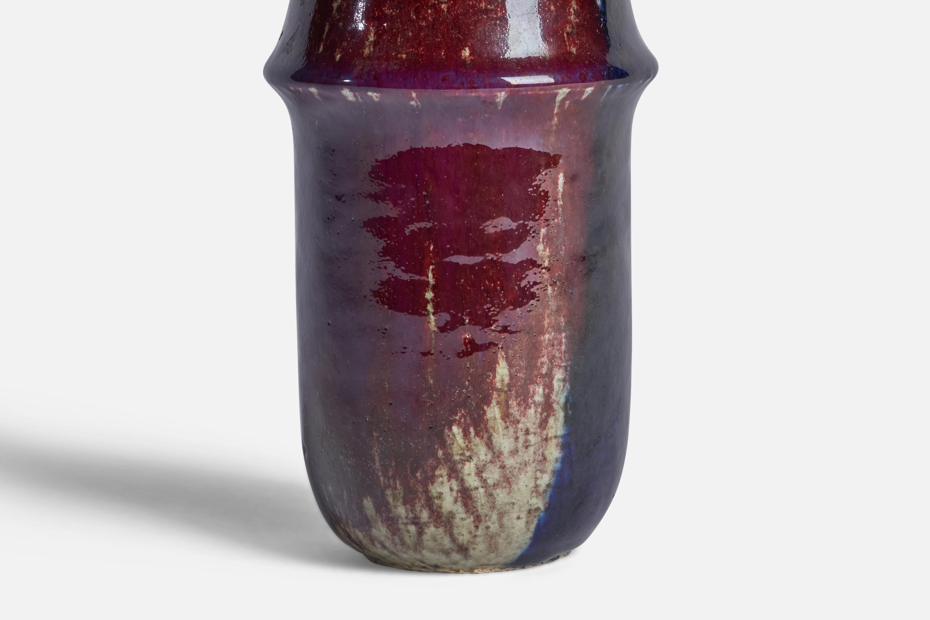 Sylvia Leuchovius, Vase, Glazed Stoneware, Rörstrands, 1976 In Good Condition For Sale In High Point, NC