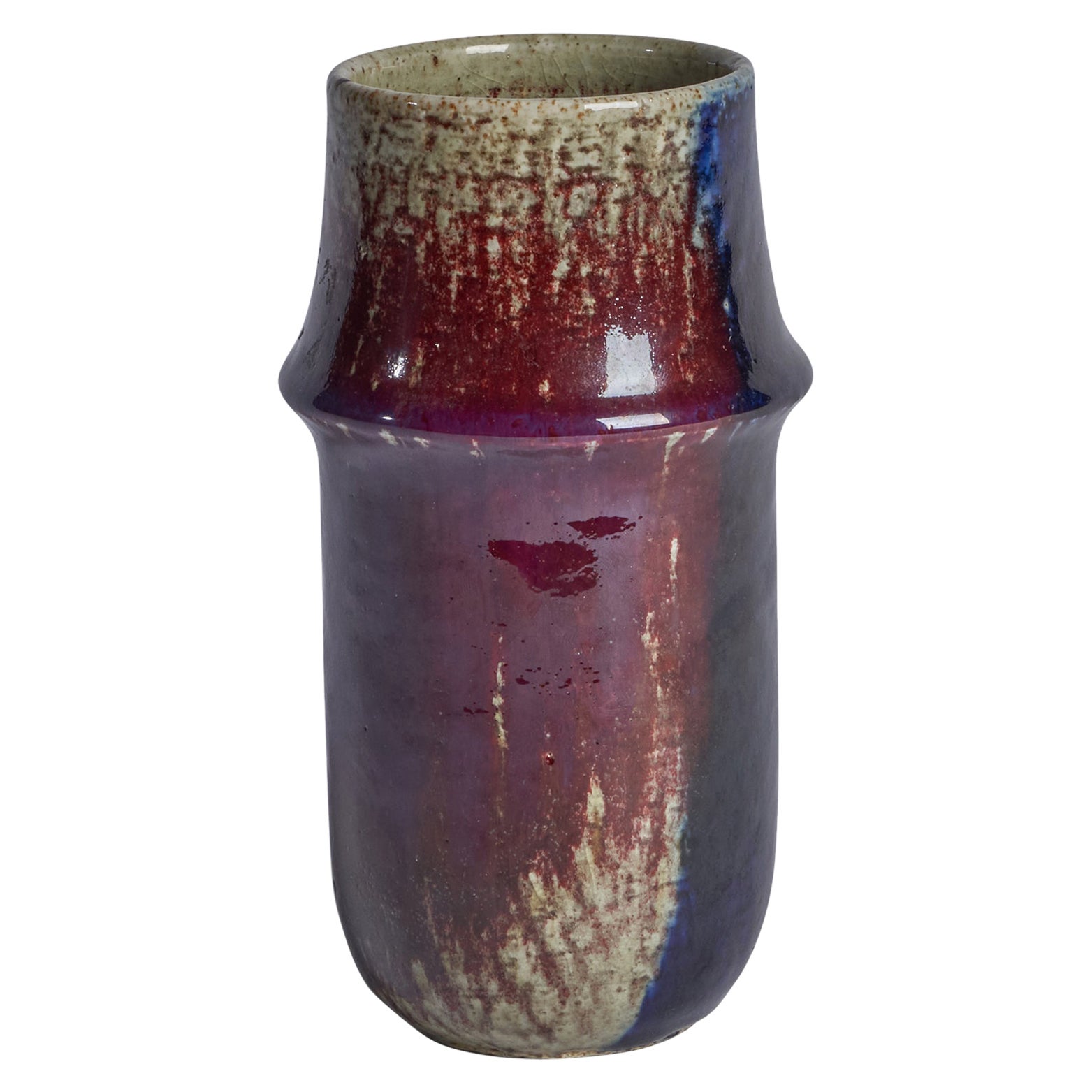 Sylvia Leuchovius, Vase, glasiertes Steingut, Rrstrands, 1976 im Angebot