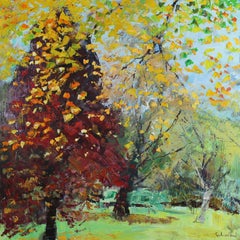 Falling Leaves - original contemporary impressionism landscape painting