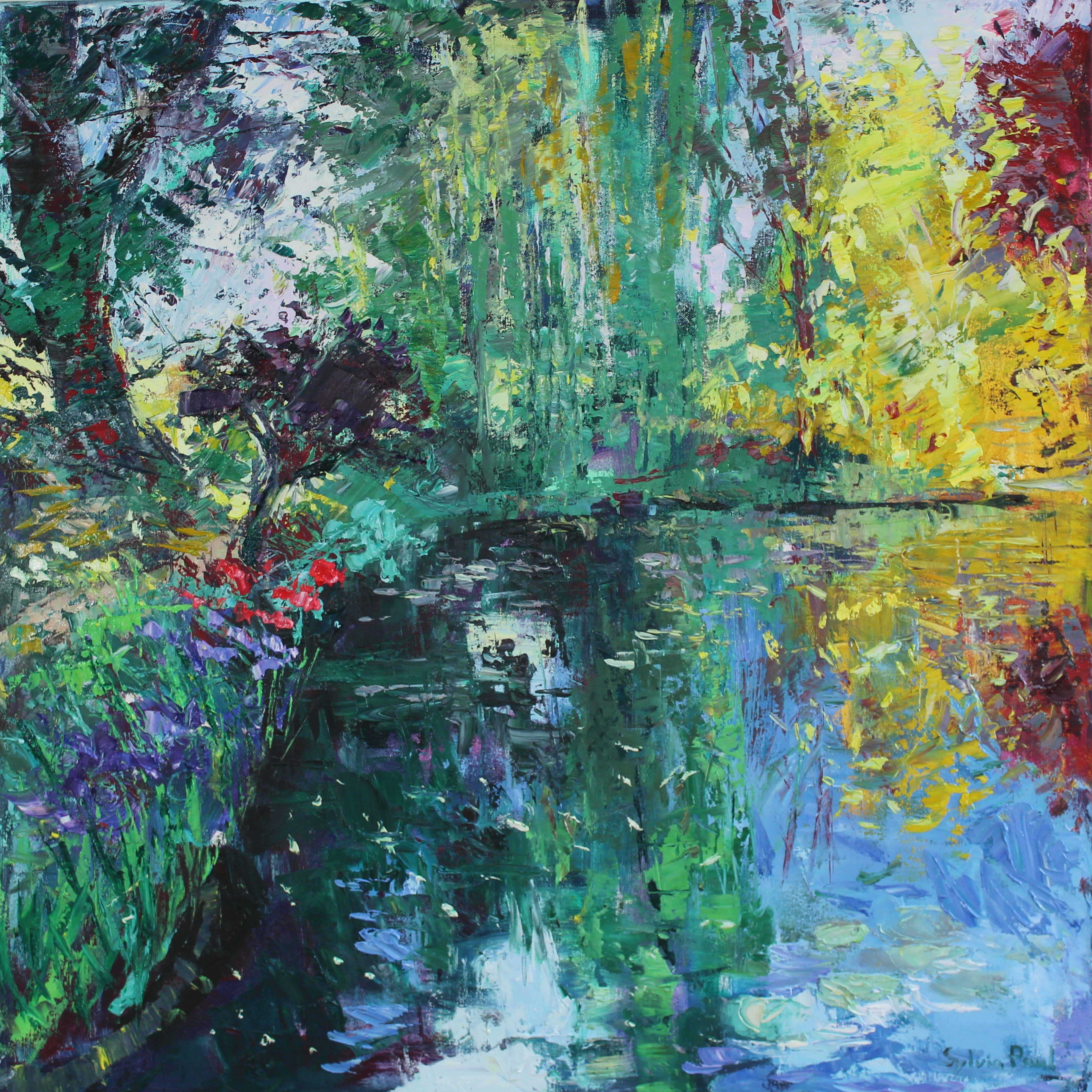 Monet’s Garden - original impressionism landscape painting - contemporary art