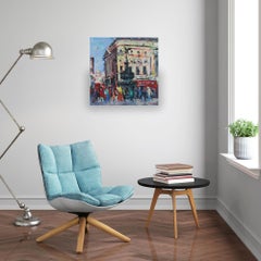 Piccadilly People -original abstract British landscape painting-contemporary Art