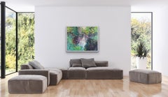 Luz de primavera en el río - pintura paisajista británica original - Arte contemporáneo