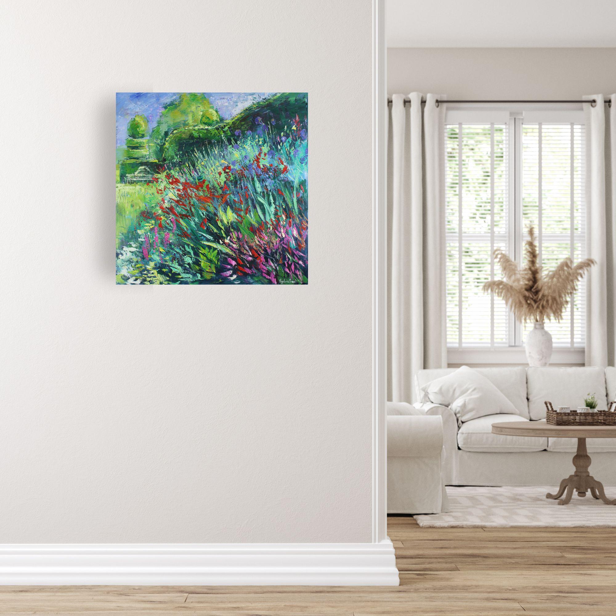 The Border - peinture abstraite originale de paysage britannique - art contemporain - Painting de Sylvia Paul