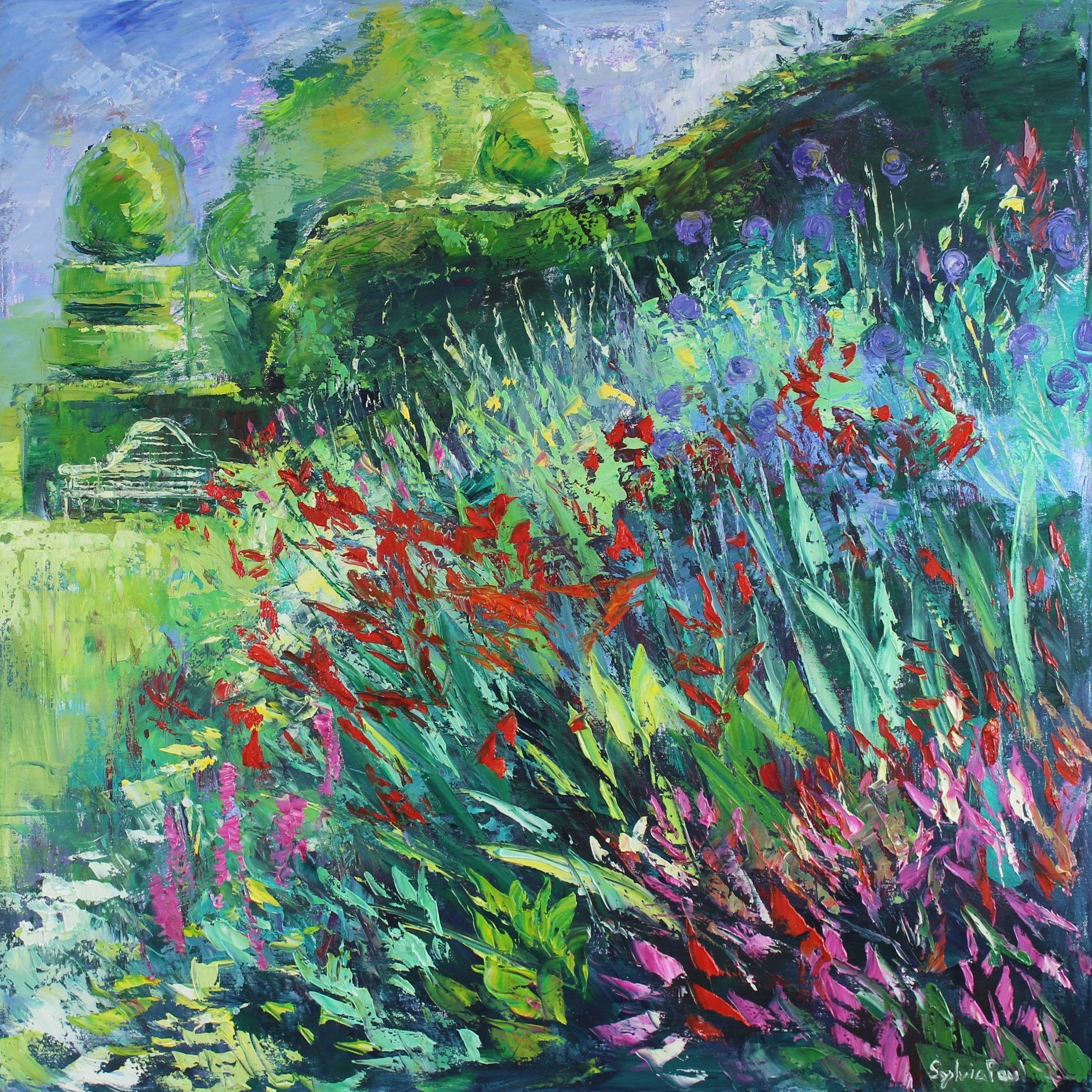 The Border - peinture abstraite originale de paysage britannique - art contemporain