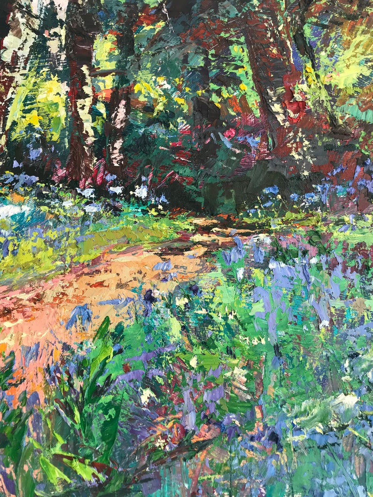 Sylvia Paul Woodland Wander Original abstract landscape floral modern impasto oil painting