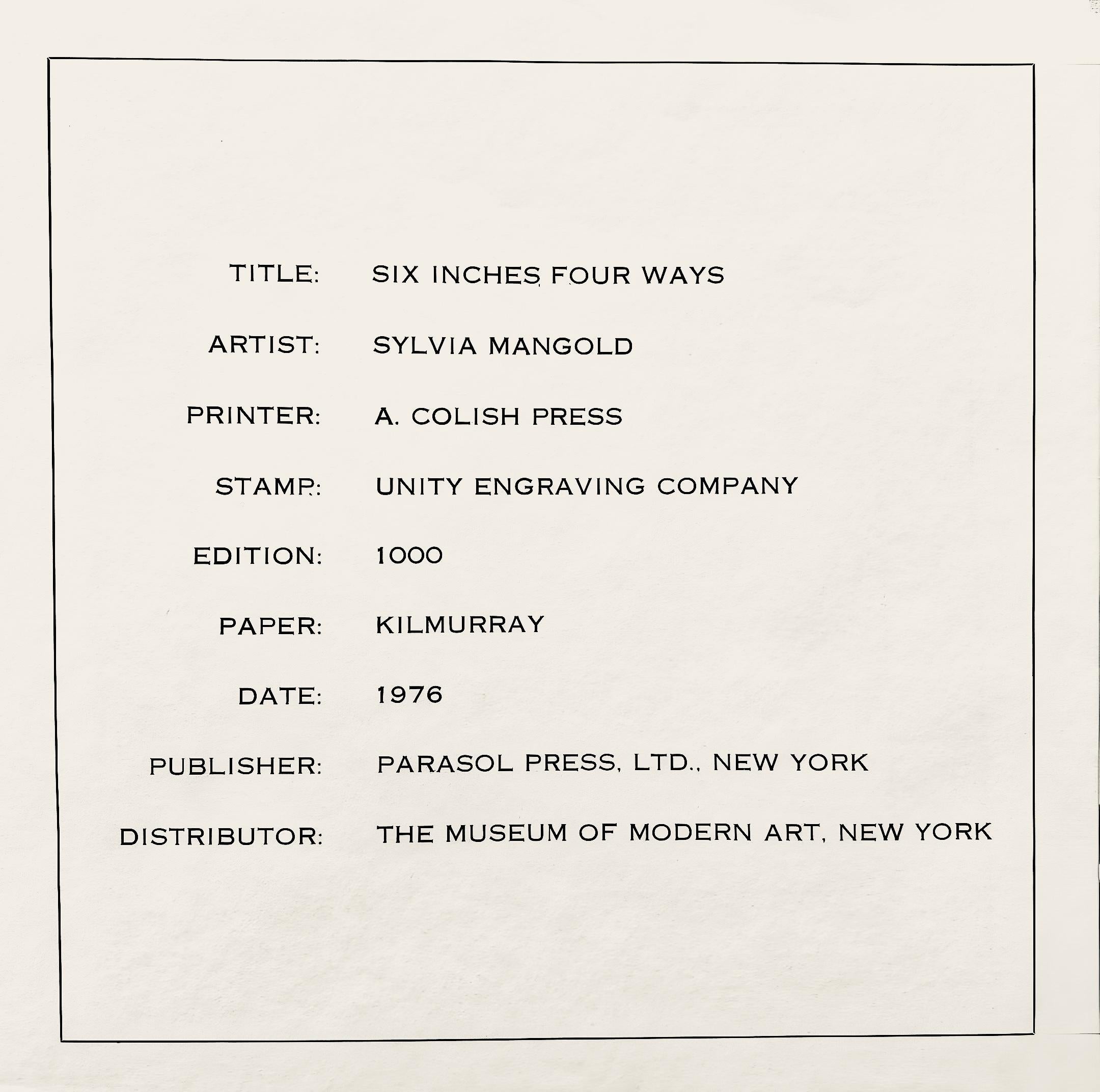 Six Inches Four Ways, Rubber Stamp Portfolio, Sylvia Plimack Mangold For Sale 5