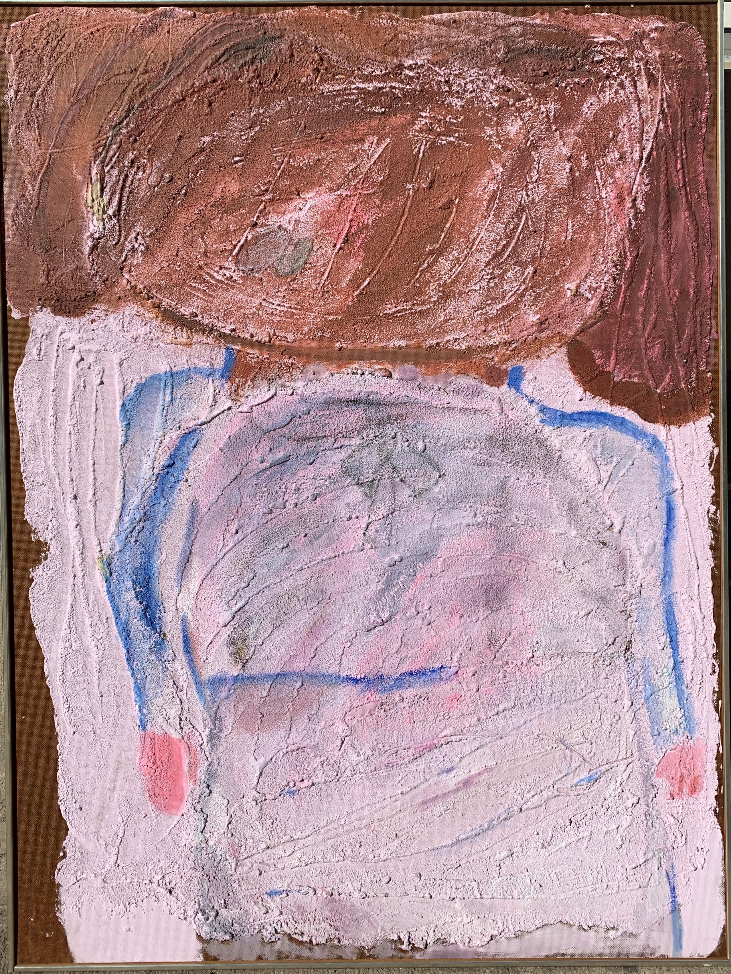 1950s "The Schoolgirl" Oil and Sand Figurative Painting NYC Brooklyn Museum