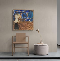 ""Mädchen mit Beret" Impasto Mid Century Abstrakter Expressionismus NYC weibliche Künstlerin