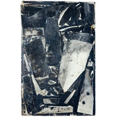 Sylvia Schuster Art Abstract Ink, Paper Collage Head 1