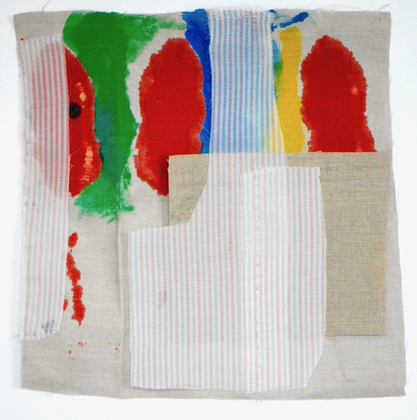 Sylvia Schwartz 4, 2018, Stoff, Seide, Wolle, 14 Zoll H x 13 Zoll B im Angebot 1