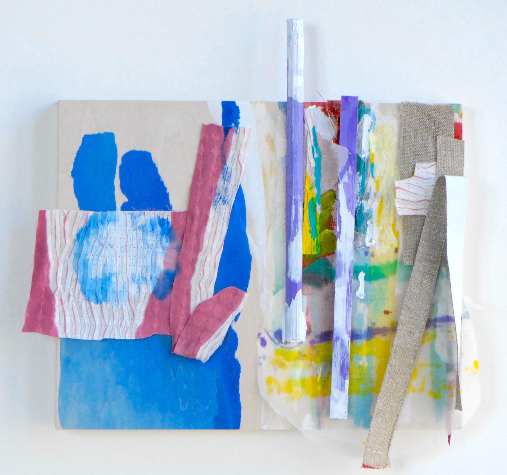 Sylvia Schwartz 8, 2018, wood, fabric, plastic, 11" x 11.5" x 2"