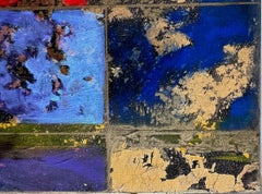 Gilded Sunset, Mixed Media on Wood Panel