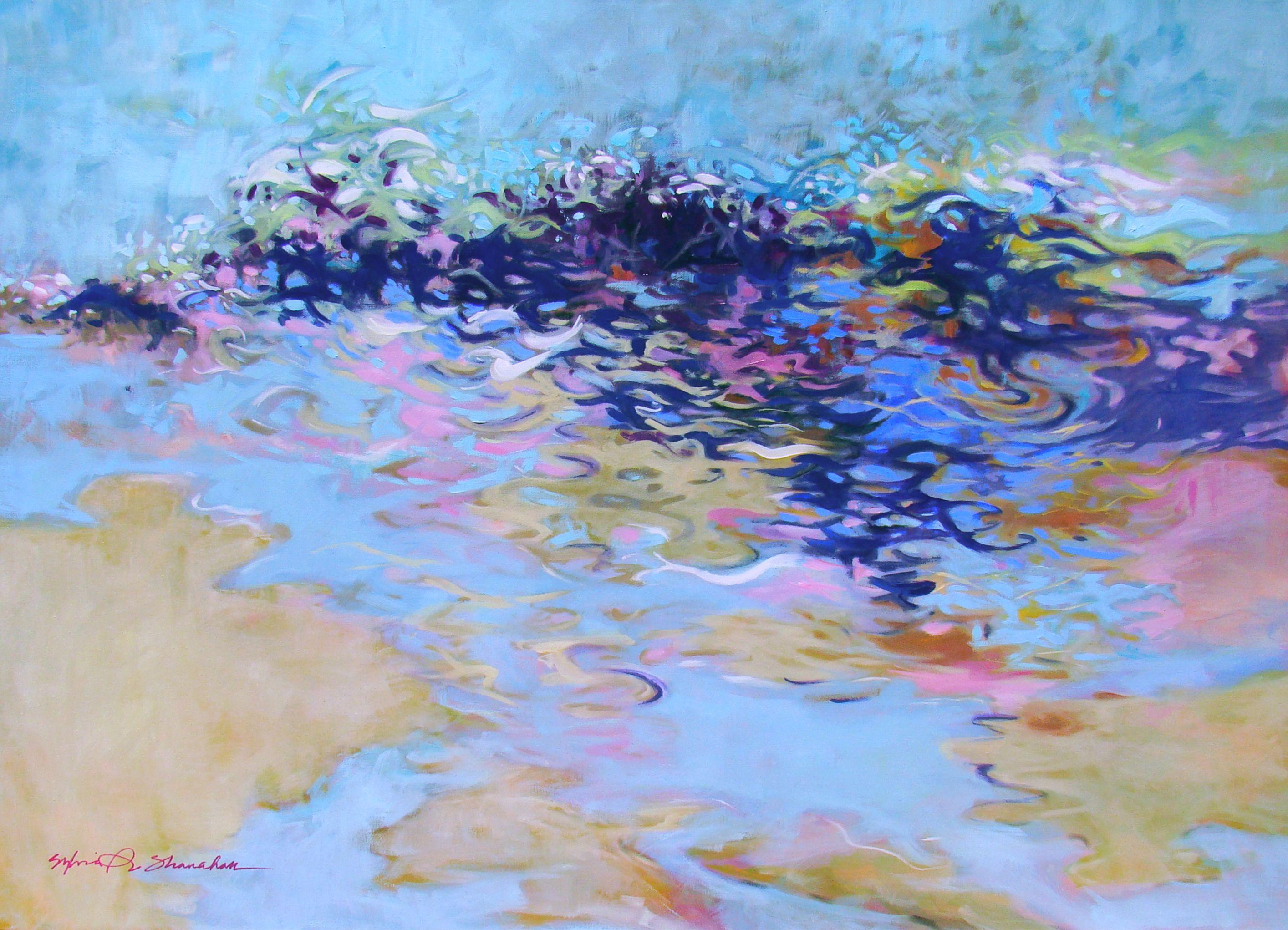 Sylvia Shanahan Abstract Painting - It Comes in Waves, Painting, Oil on Canvas