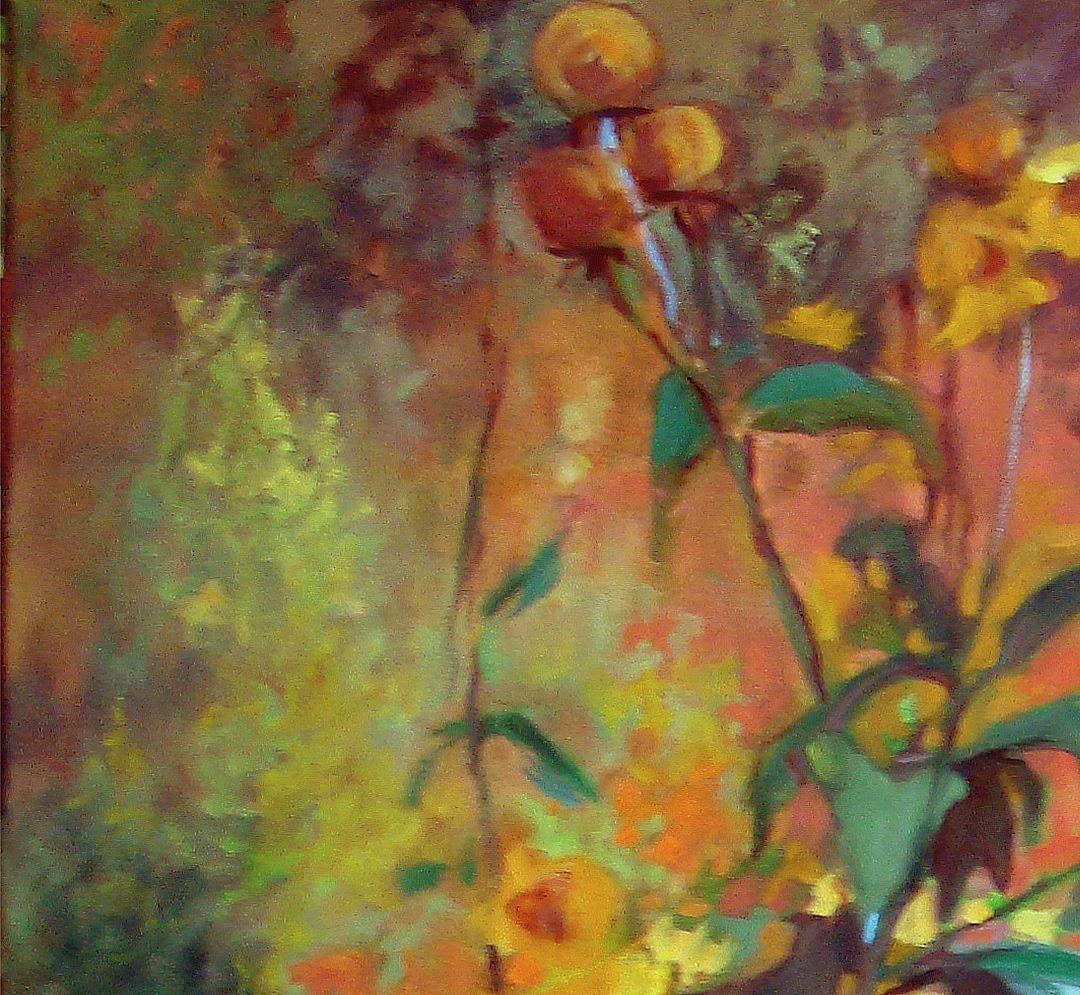 Wildblumen von Los Alamos, Gemälde, Öl auf Leinwand (Impressionismus), Painting, von Sylvia Shanahan