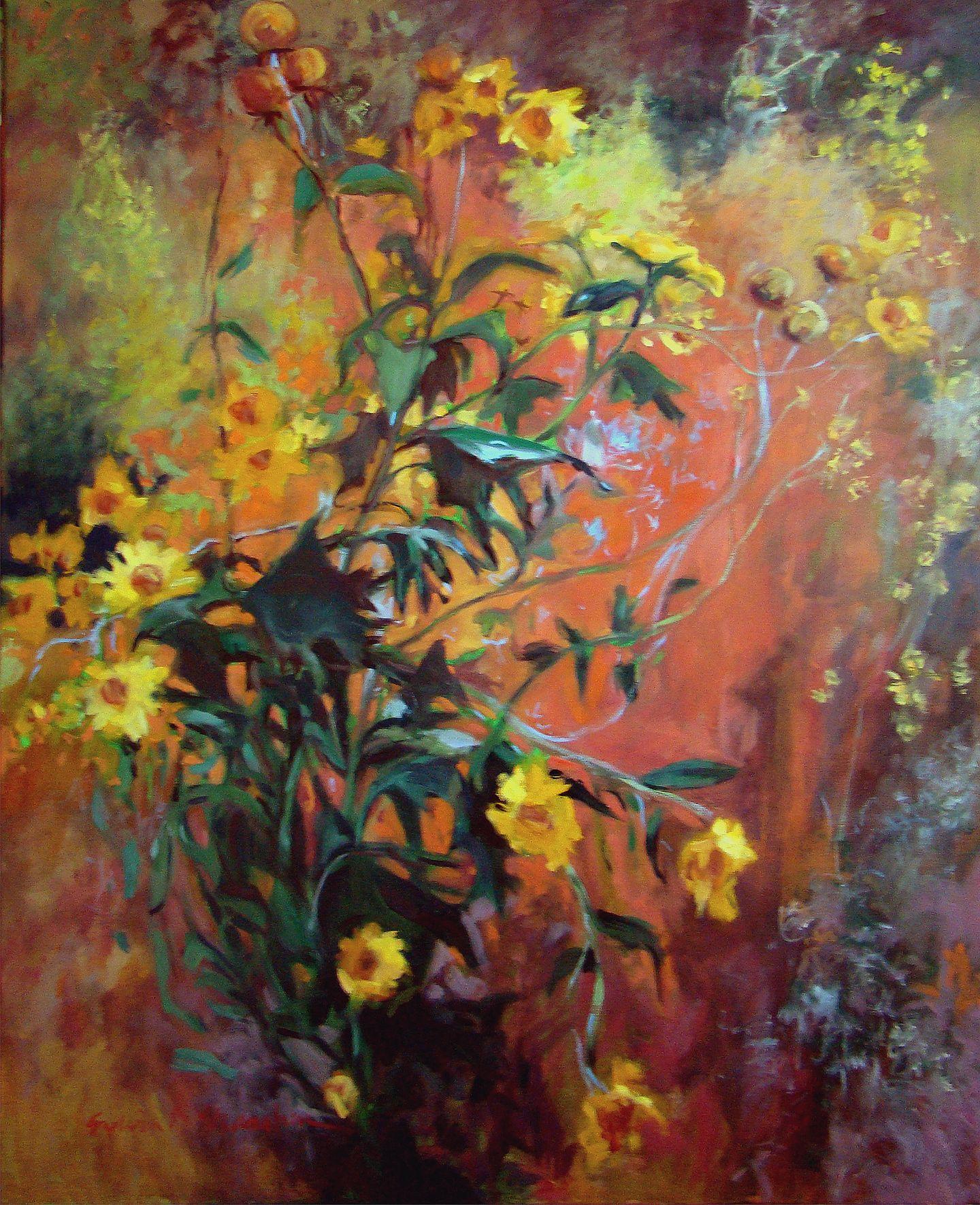 Wildblumen von Los Alamos, Gemälde, Öl auf Leinwand
