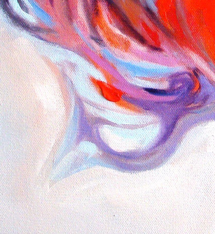 Pensiero alla deriva, Pittura, Olio su tela - Abstract Painting Grigio di Sylvia Shanahan