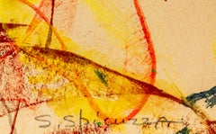 Butterfly Acrylic Painting, Framed, Signed, 20th Century, 18x25 in