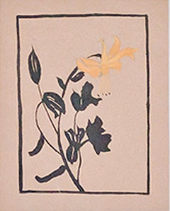 ""Kolumbianische Blume doppelseitig," Tusche und Gouache auf Papier von Sylvia Spicuzza