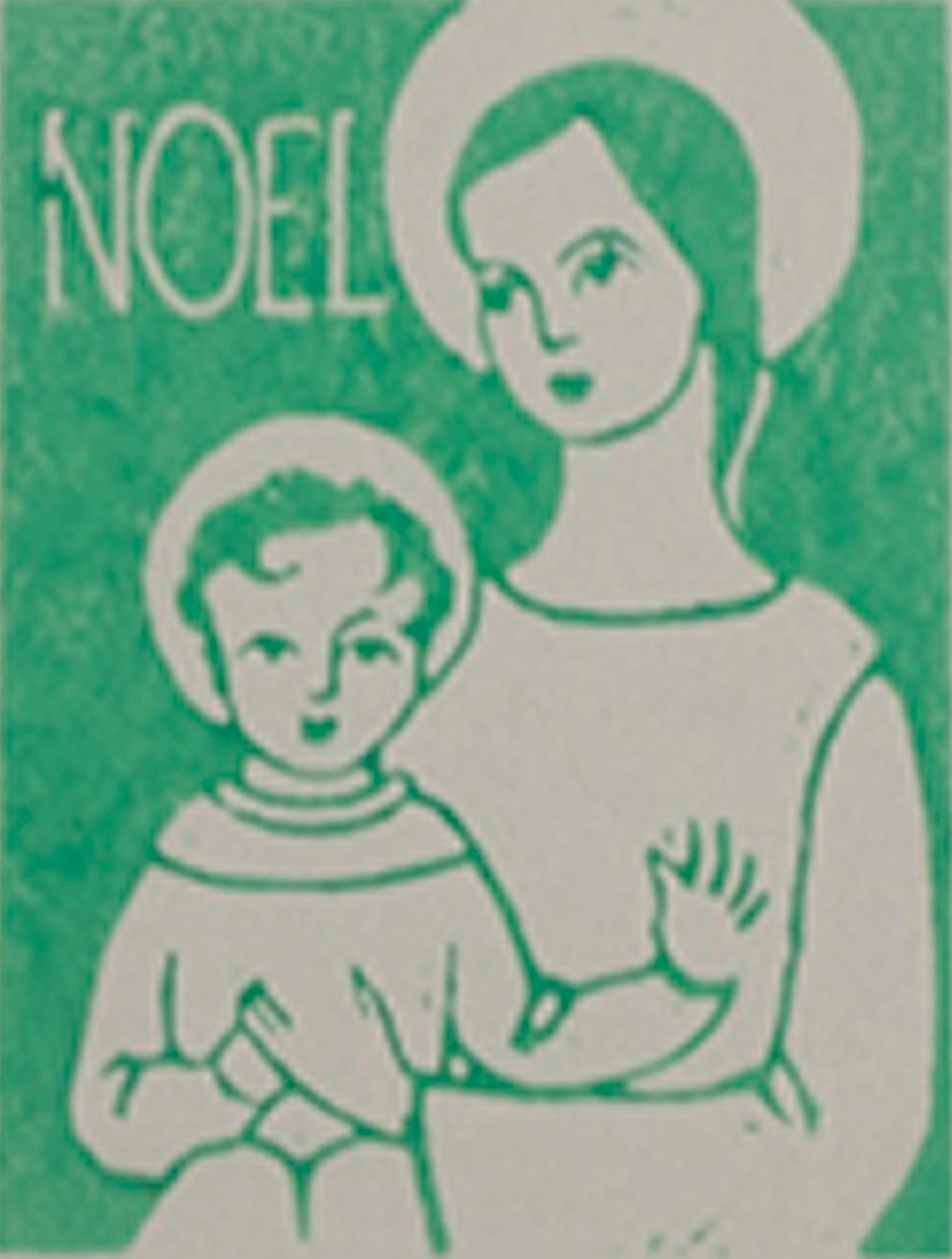 « Noel », imprimé en relief signé par Sylviz Spicuzza - Modernisme américain Print par Sylvia Spicuzza