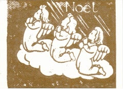 'Noel' Linocut with estate signature
