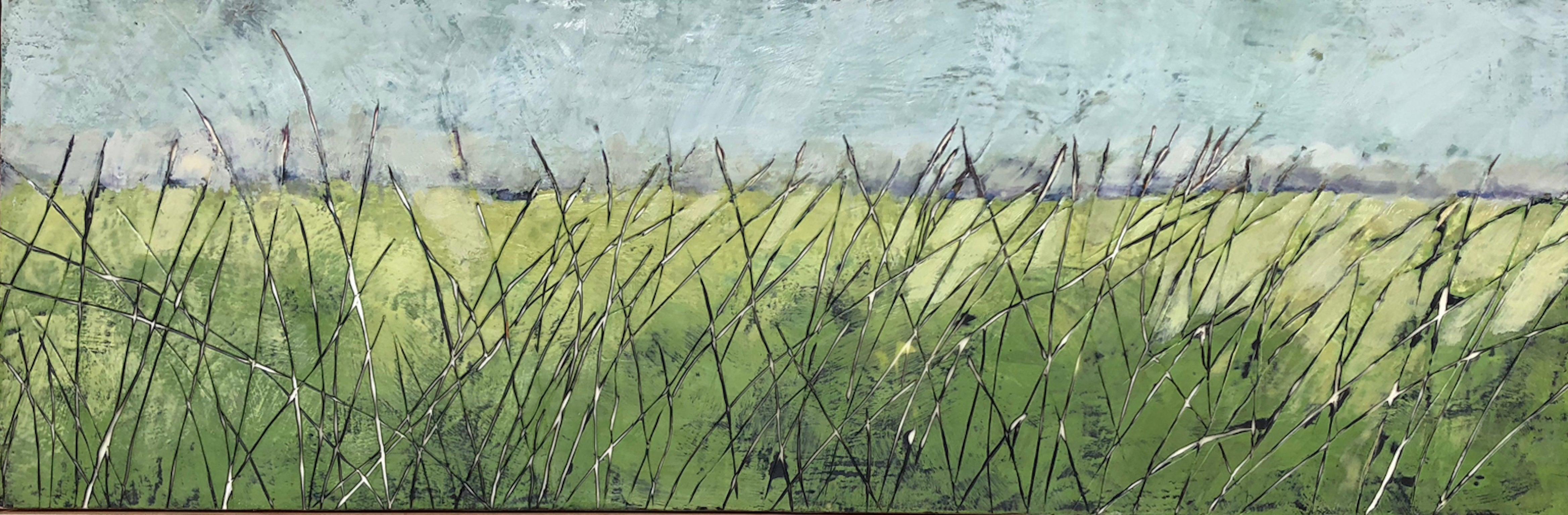 Sylvia Torres Landscape Painting – Grüne Felder