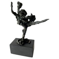 Sylvia Weiss Bronze Chicago Modern Dancer Figure on Wood Base