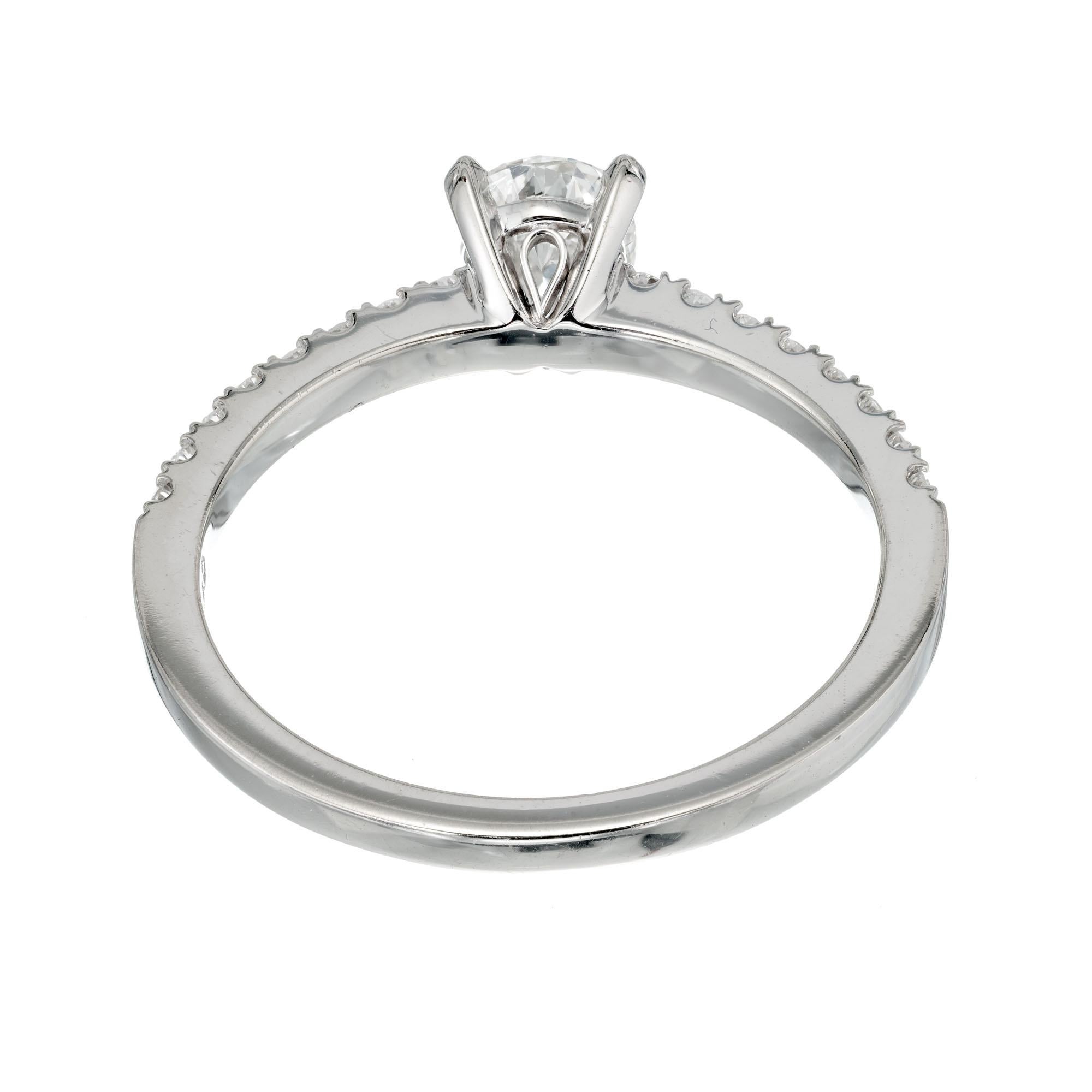  Sylvie Bague de fiançailles solitaire en or blanc avec diamants de 0,55 carat Pour femmes 