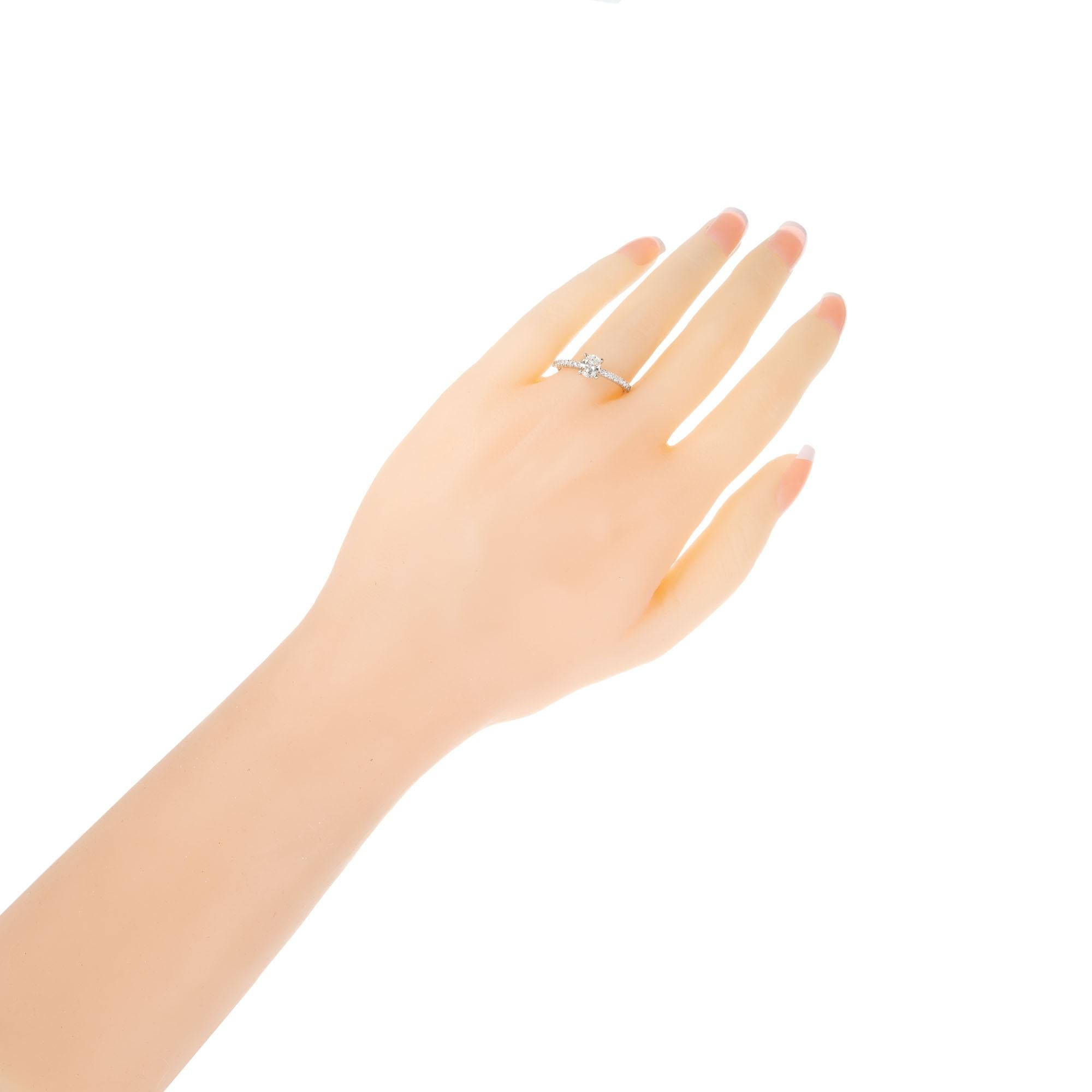 Sylvie Bague de fiançailles solitaire en or blanc avec diamants de 0,55 carat 2