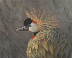Crowned Crane Oil on canvas by Sylvie AJACQUES