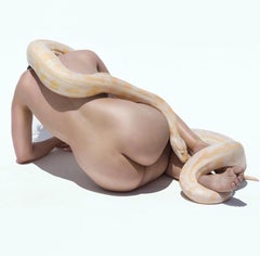 Giant Albino Python - Nude with Animal, Fine Art Photography, 2017