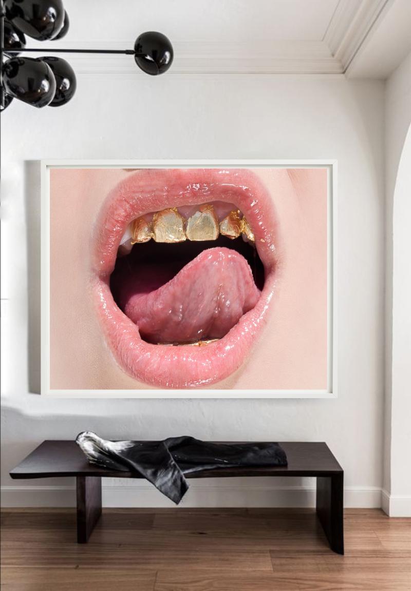Golden Teeth, close-up of golden teeth, Fine Art Photography For Sale 3