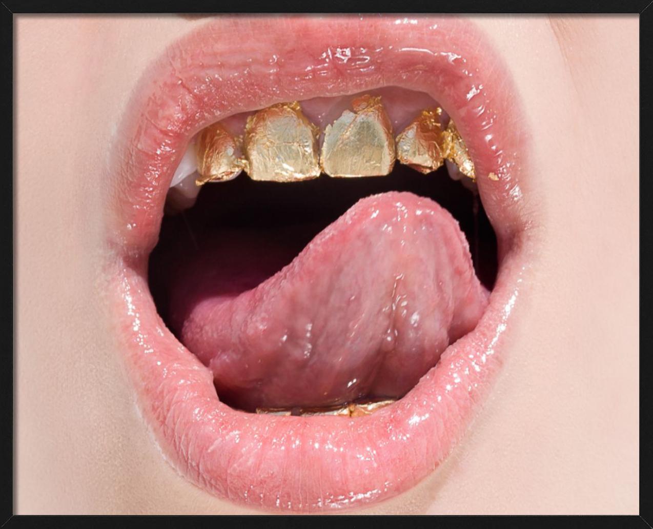 Golden Teeth, close-up of golden teeth, Fine Art Photography For Sale 4