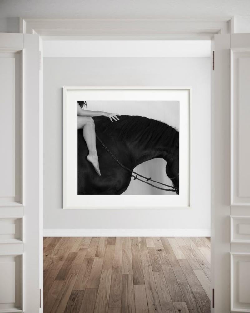 A Nude Woman sitting on a black horse, close up, photographed by Sylvie Blum.

All prints are limited edition. Available in multiple sizes. High-end framing on request.

All prints are done and signed by the artist. The collector receives an