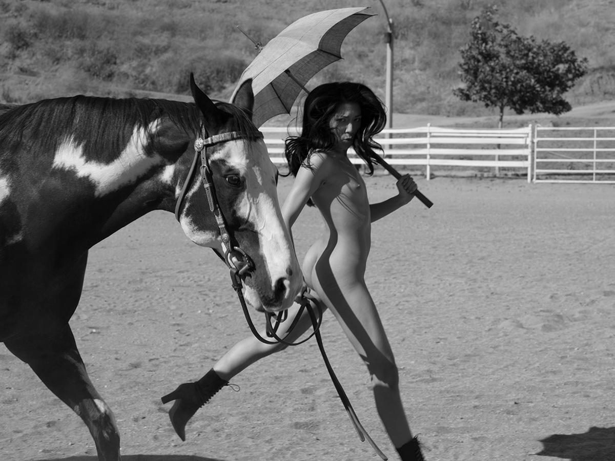 Sylvie Blum Color Photograph - Horses, Nude, Fine Art Photography
