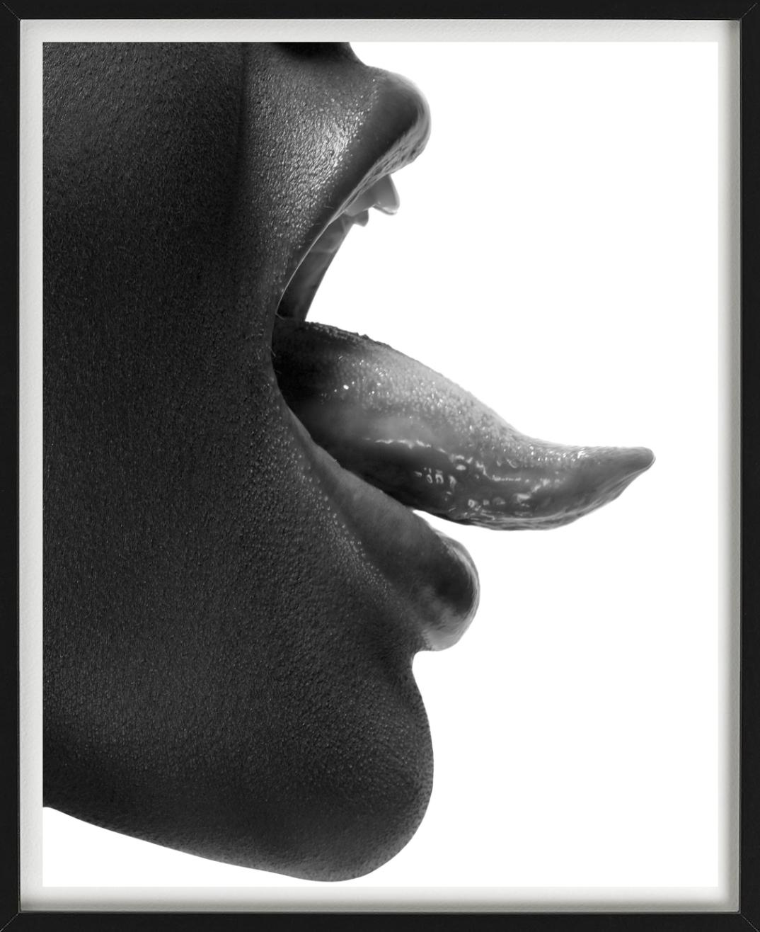 Mouth and Tongue - Closeup B&W Sideportrait, Fine Art Photography, 2008 For Sale 1