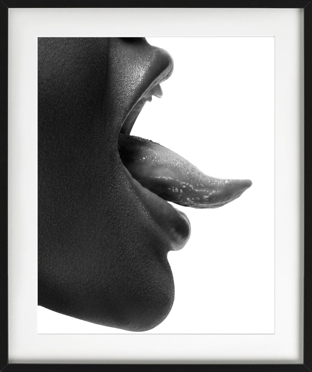Mouth and Tongue - Closeup B&W Sideportrait, Fine Art Photography, 2008 For Sale 2