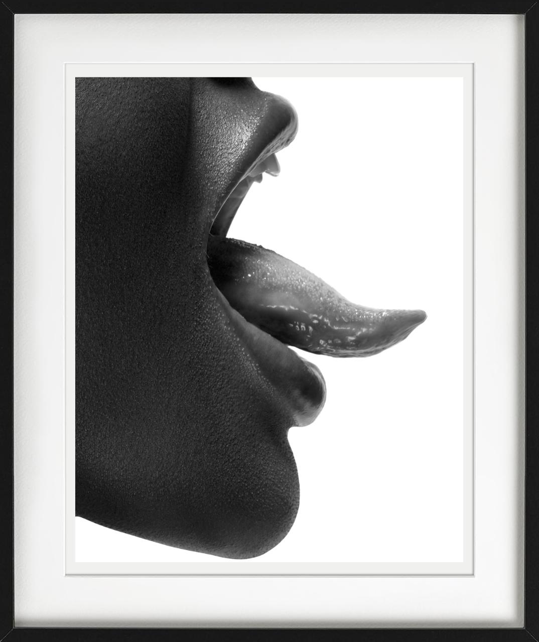 Mouth and Tongue - Closeup B&W Sideportrait, Fine Art Photography, 2008 For Sale 3
