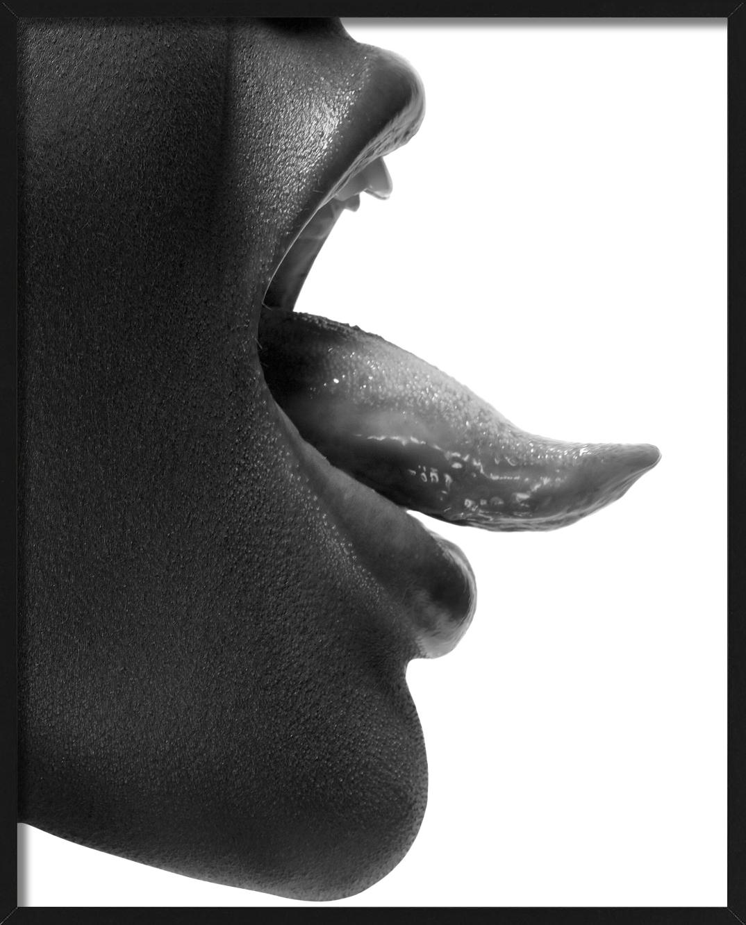 Mouth and Tongue - Closeup B&W Sideportrait, Fine Art Photography, 2008 For Sale 4
