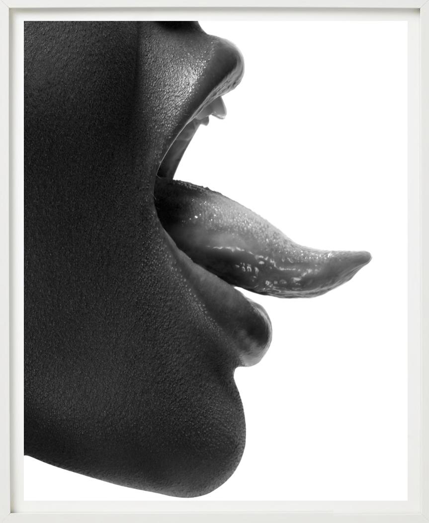 Mouth and Tongue - Closeup B&W Sideportrait, Fine Art Photography, 2008 For Sale 5