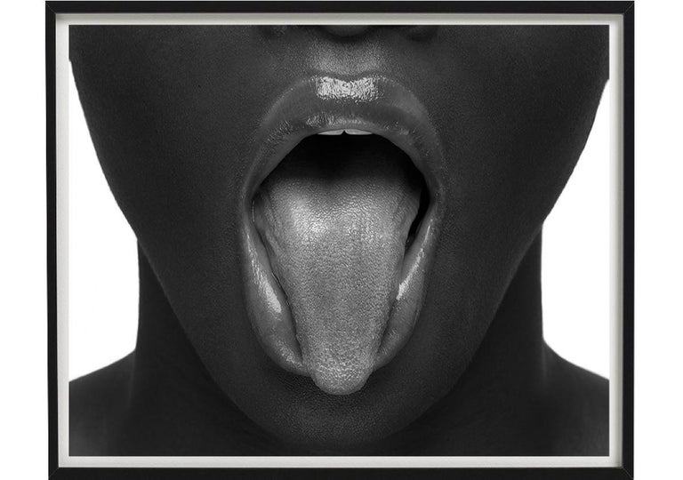 Sylvie Blum Portrait Photograph - Pointy Tongue, 2008 - face of a model