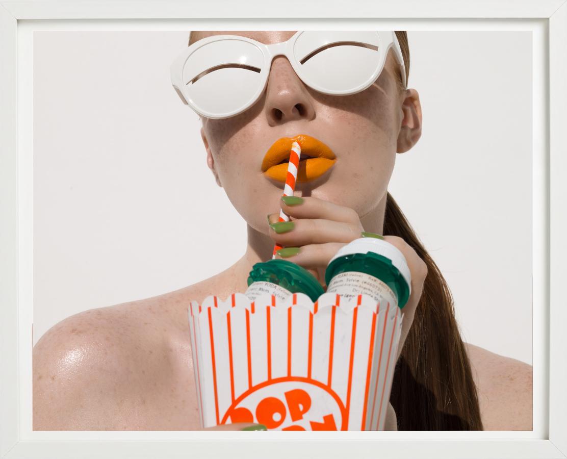 'Popcorn' - Model with Sunglasses, Space age Series, fine art photography, 2022 For Sale 2