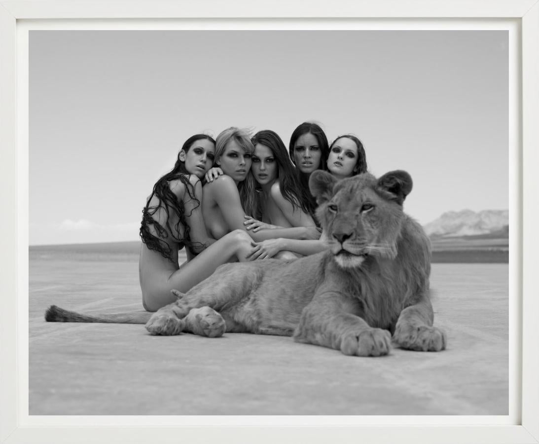 Lion King - Nude Group Portrait with Lion, Fine Art Photography, 2008 For Sale 4