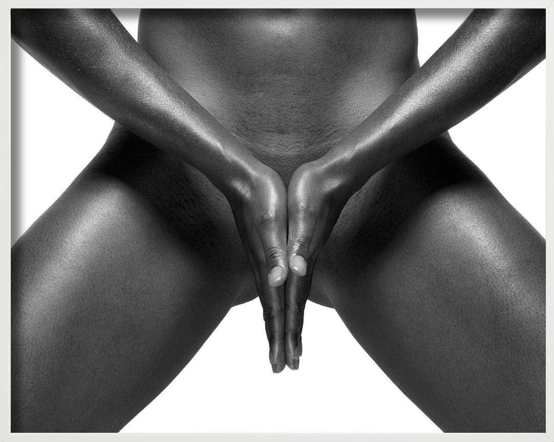 X-Position - Closeup Nude, Fine Art Photography, 2008 - Black Black and White Photograph by Sylvie Blum
