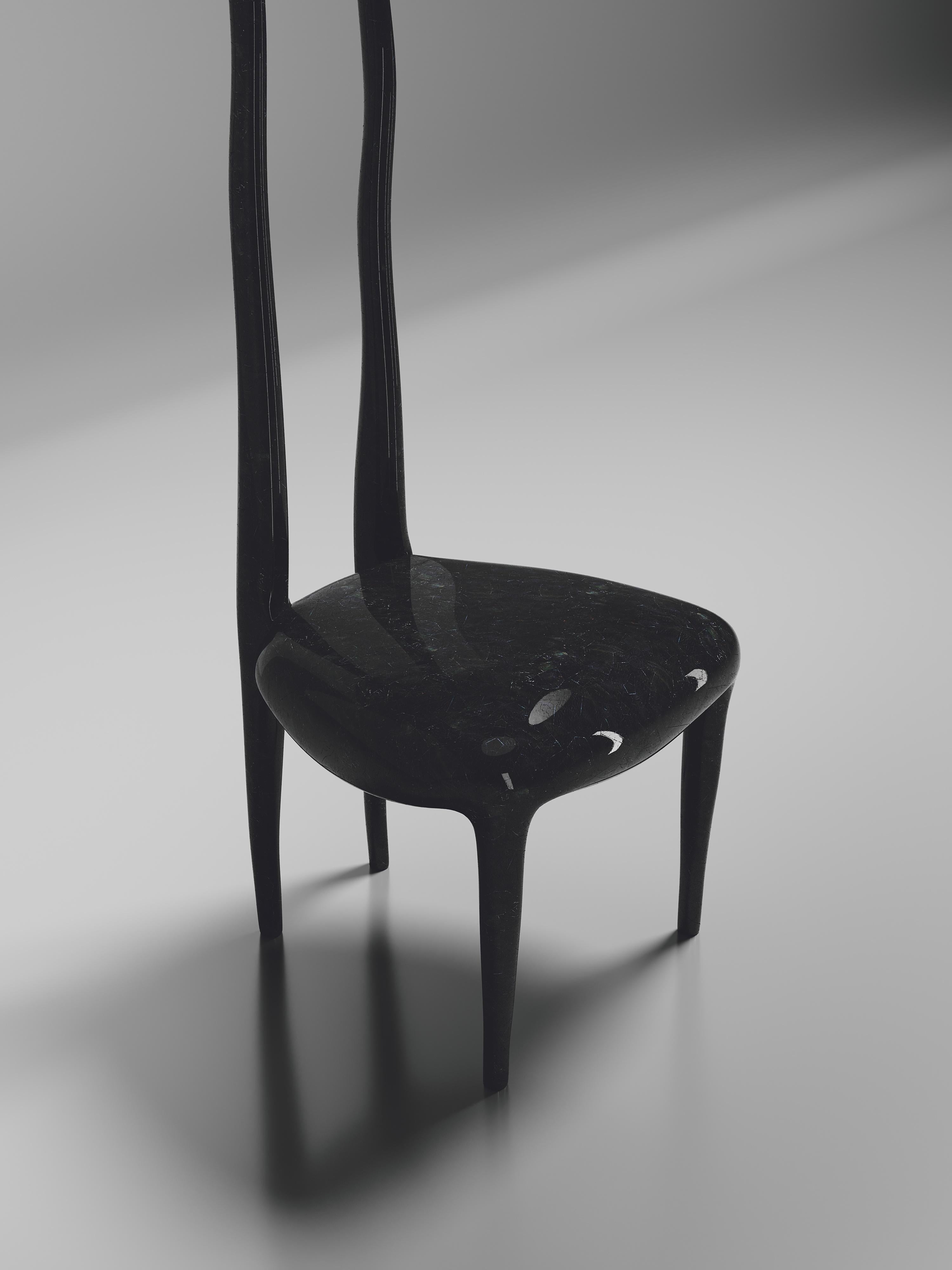 French Sylvie Chair in Black Pen Shell by R & Y Augousti For Sale