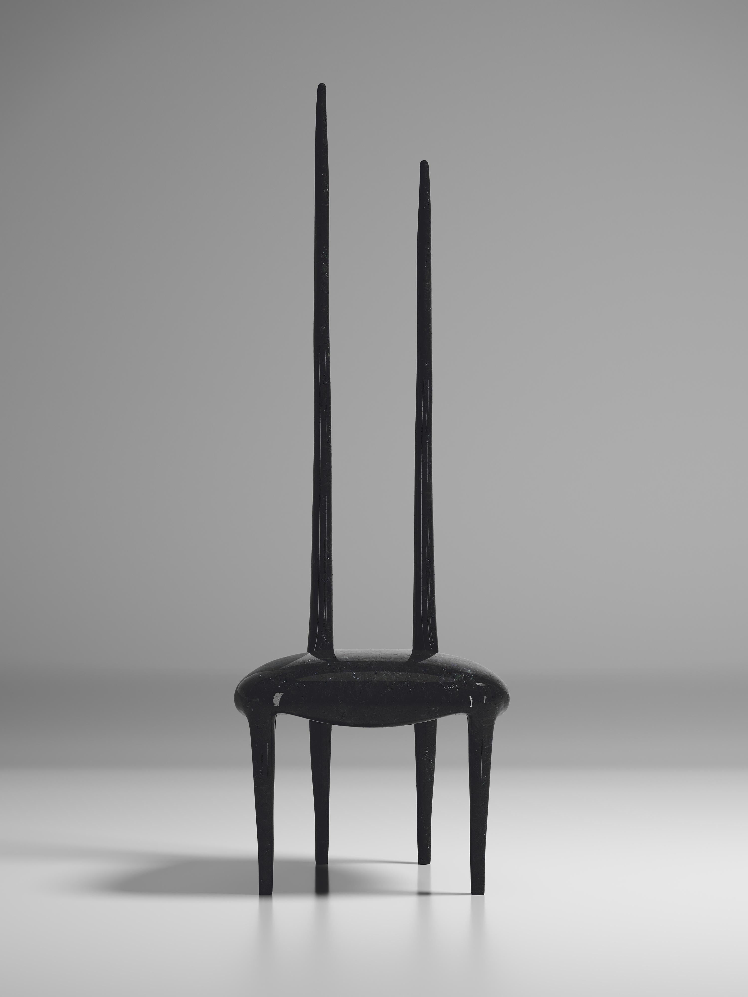 Sylvie Chair in Black Pen Shell by R & Y Augousti In New Condition For Sale In New York, NY