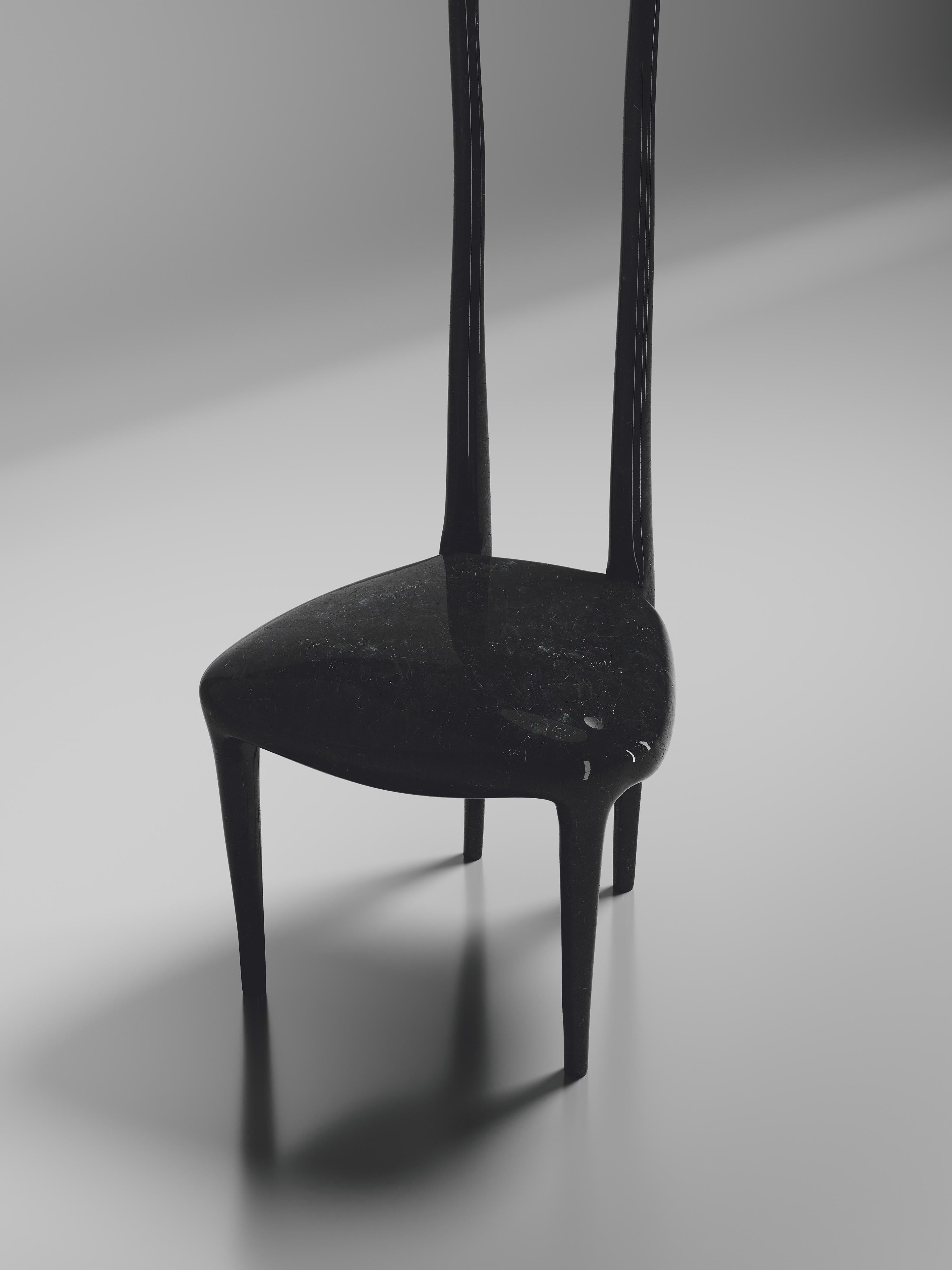 Sylvie-Stuhl in schwarzer Stiftschale von R & Y Augousti (21. Jahrhundert und zeitgenössisch) im Angebot
