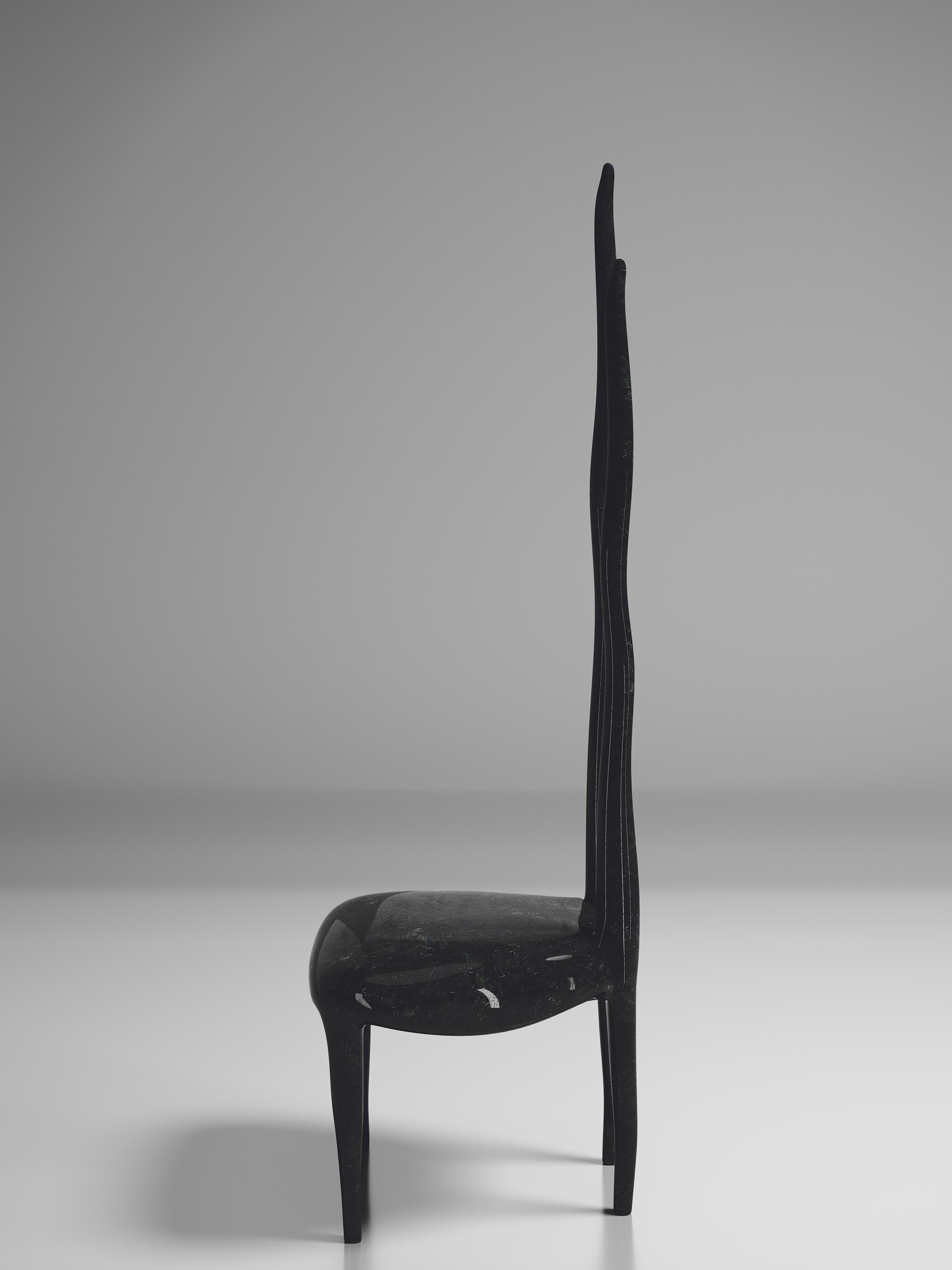 Brass Sylvie Chair in Black Pen Shell by R & Y Augousti For Sale