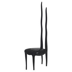 Silla Sylvie de concha de bolígrafo negra de R & Y Augousti